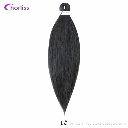 Wholesale Ombre Easy Braid Pre Stretched Braids Hair Synthetic Yaki Bulk For Crochet Hair Extension Pre stretched Braiding Hair